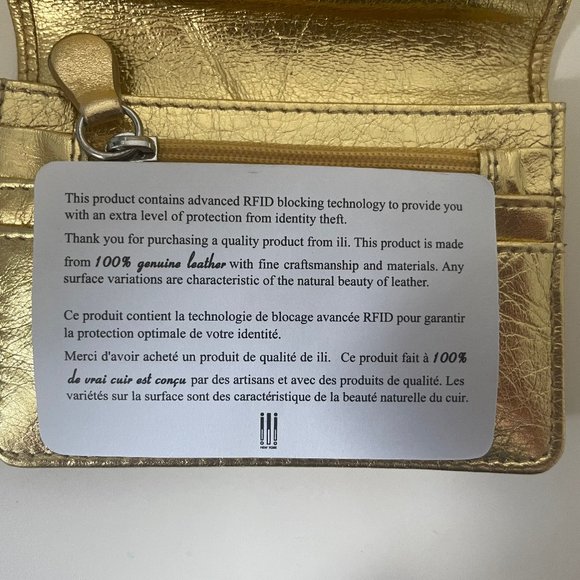 Genuine Leather RFID blocking Gold Wallet - Picture 4 of 11